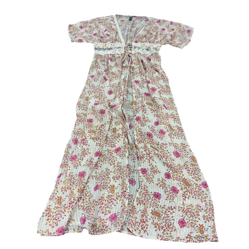 ALYA SEMI SHEER FLORAL BOHO KIMONO 192 S/M