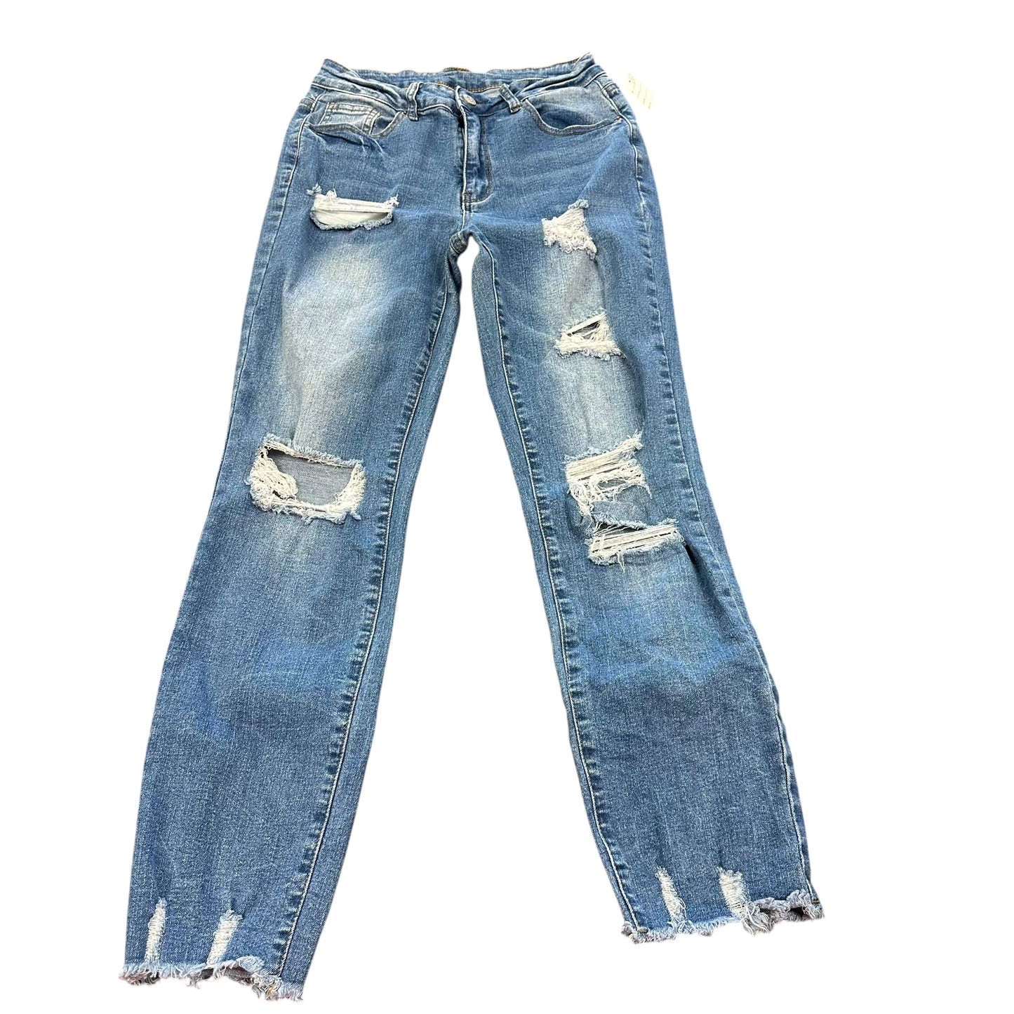 DISTRESSED BLUE DENIM JEANS 223 SMALL