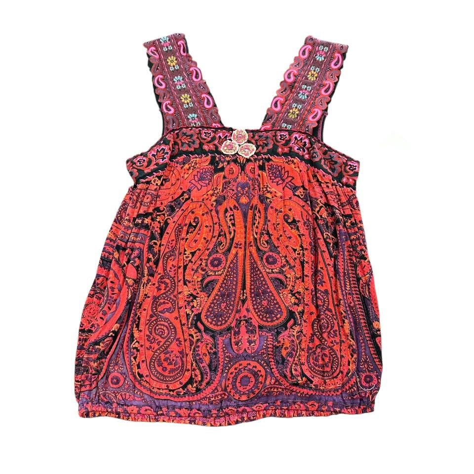 FREE PEOPLE COLORFUL BLOUSE 100 XS