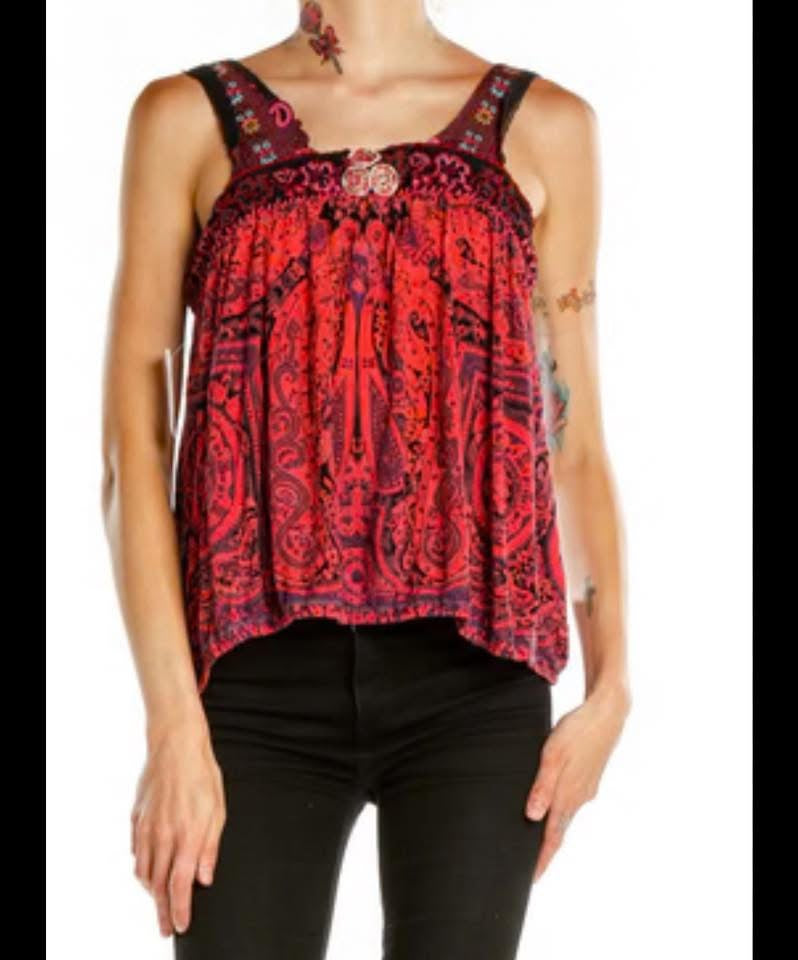 FREE PEOPLE COLORFUL BLOUSE 100 XS