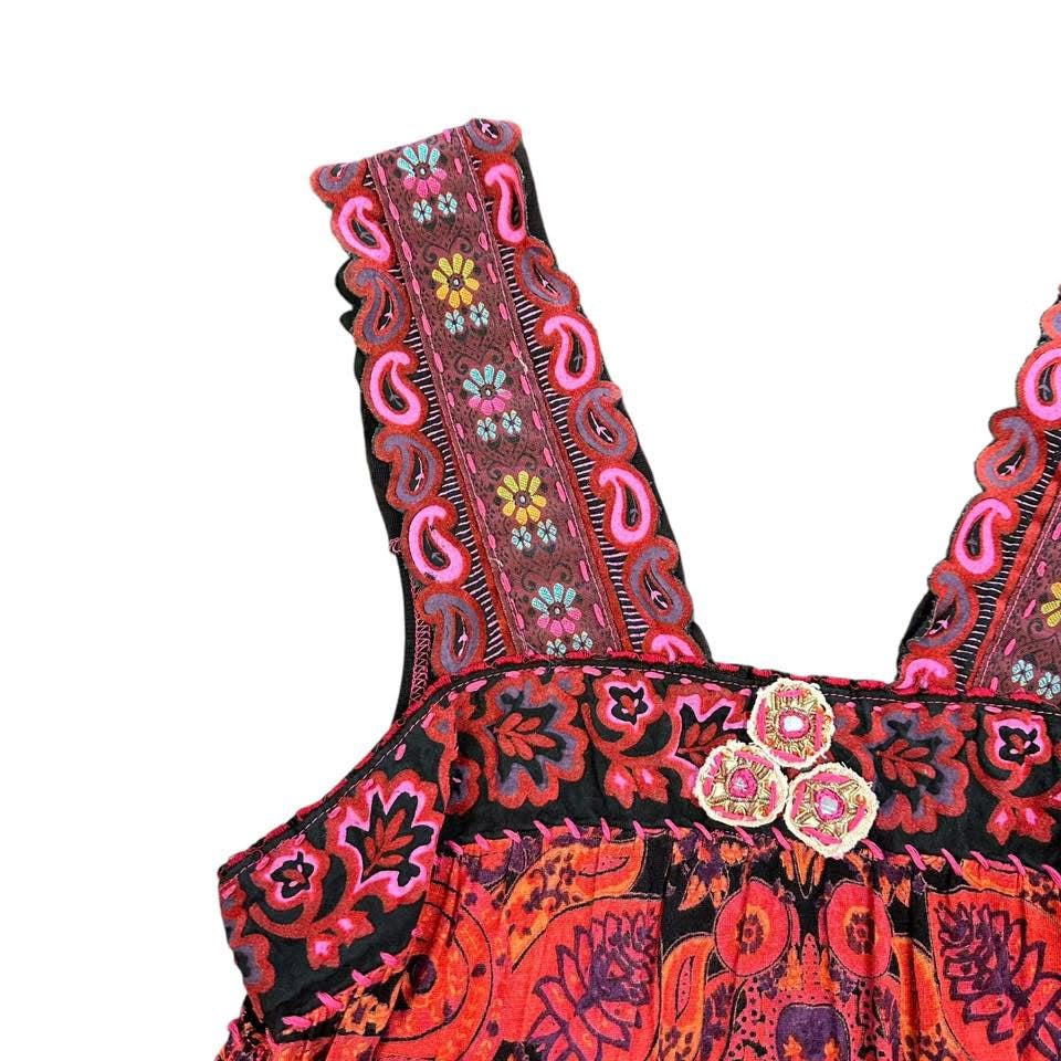 FREE PEOPLE COLORFUL BLOUSE 100 XS