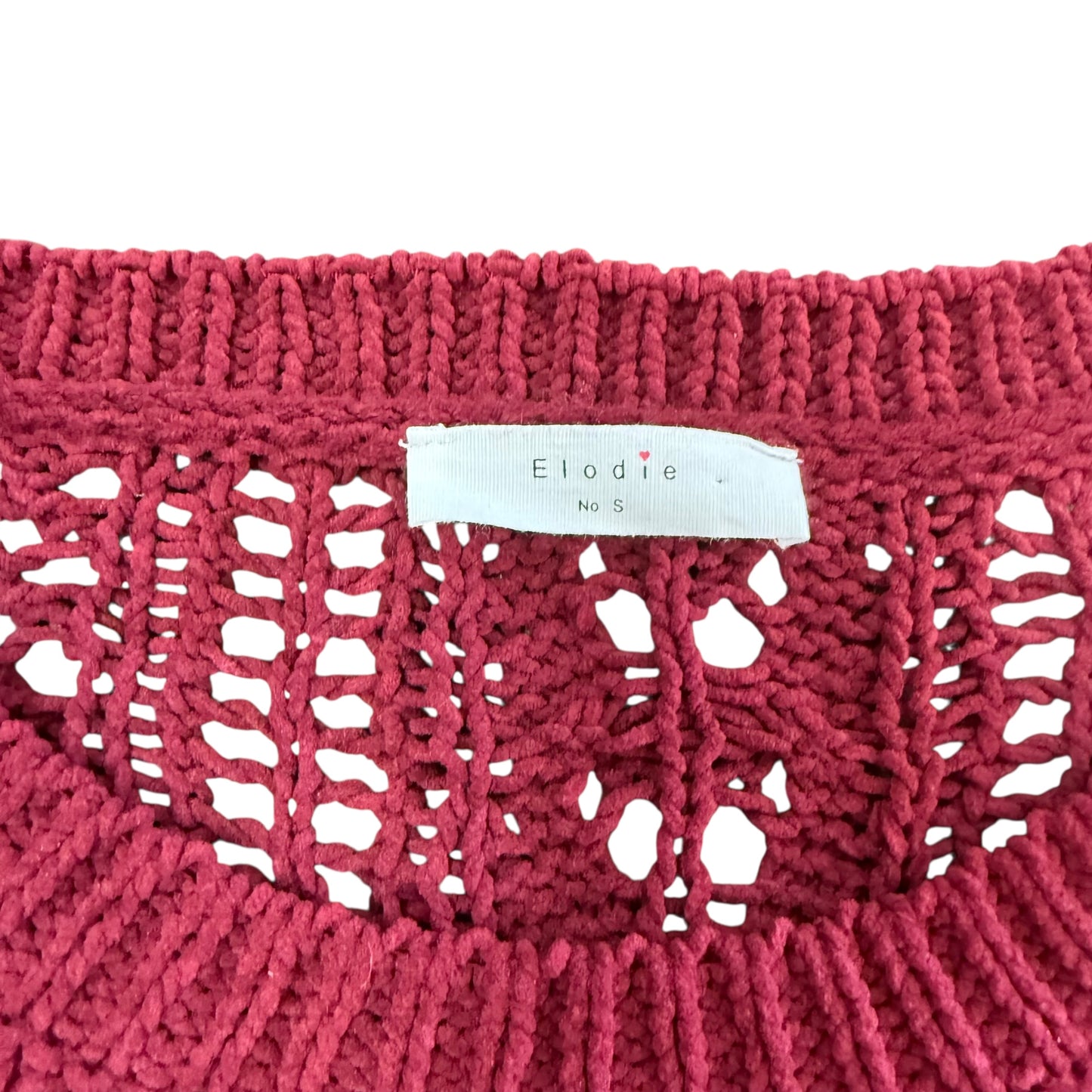 ELODIE MAROON OPEN KNIT SWEATER 245 SMALL