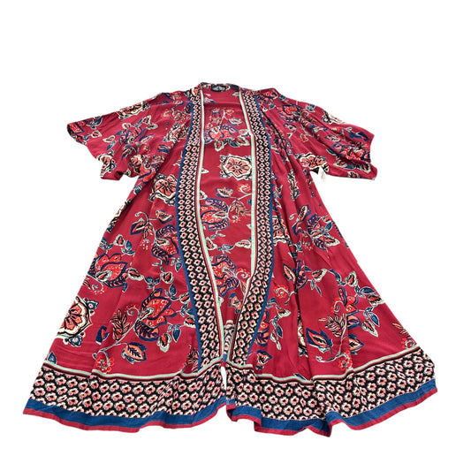 ANGIE MAROON FLORAL KIMONO DUSTER 111 SMALL