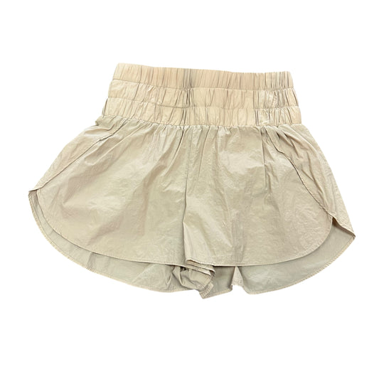 TCEC TAN HIGH WAISTED ATHLETIC SHORTS 218 SMALL