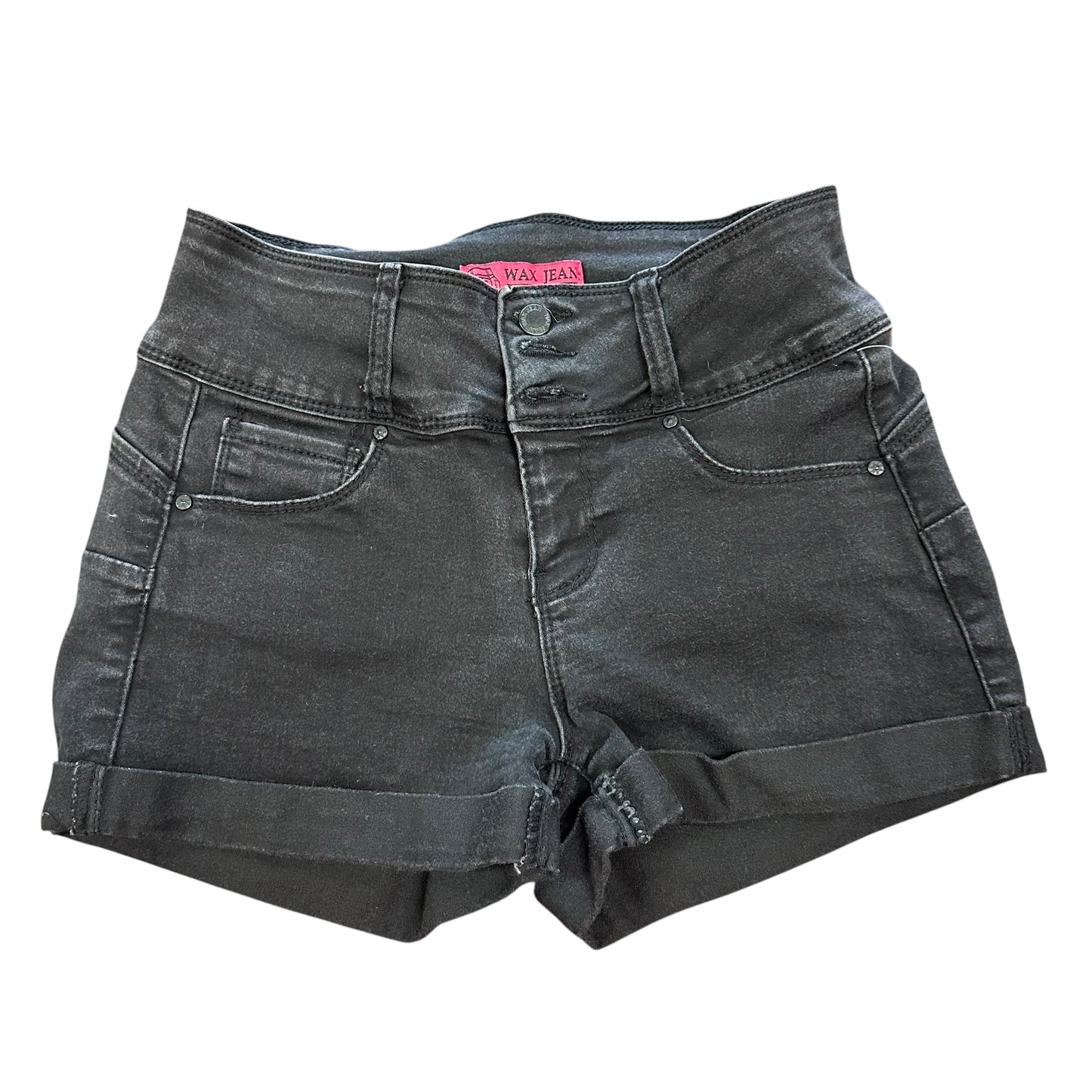 WAX JEANS BLACK DENIM SHORTS 223 SMALL
