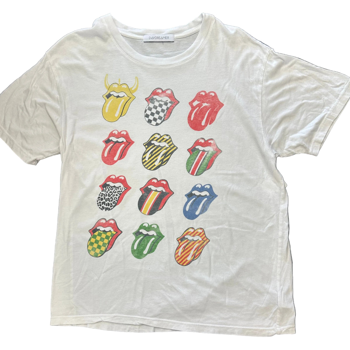 DAYDREAMER WHITE GRAPHIC T-SHIRT ROLLING STONES 100 SMALL