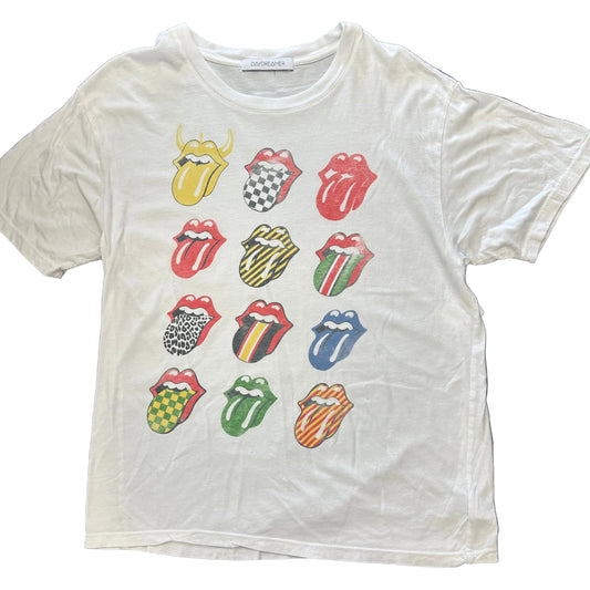 DAYDREAMER WHITE GRAPHIC T-SHIRT ROLLING STONES 100 SMALL