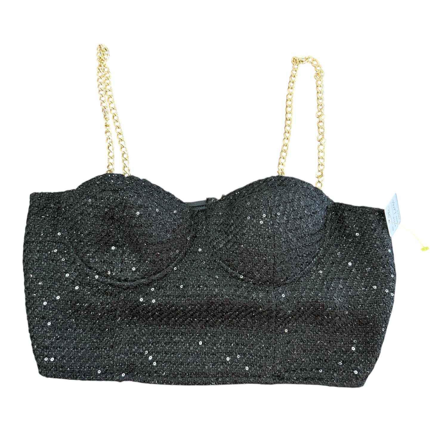 HEARTS ROB BLACK TWEED CROP TOP 233 LARGE