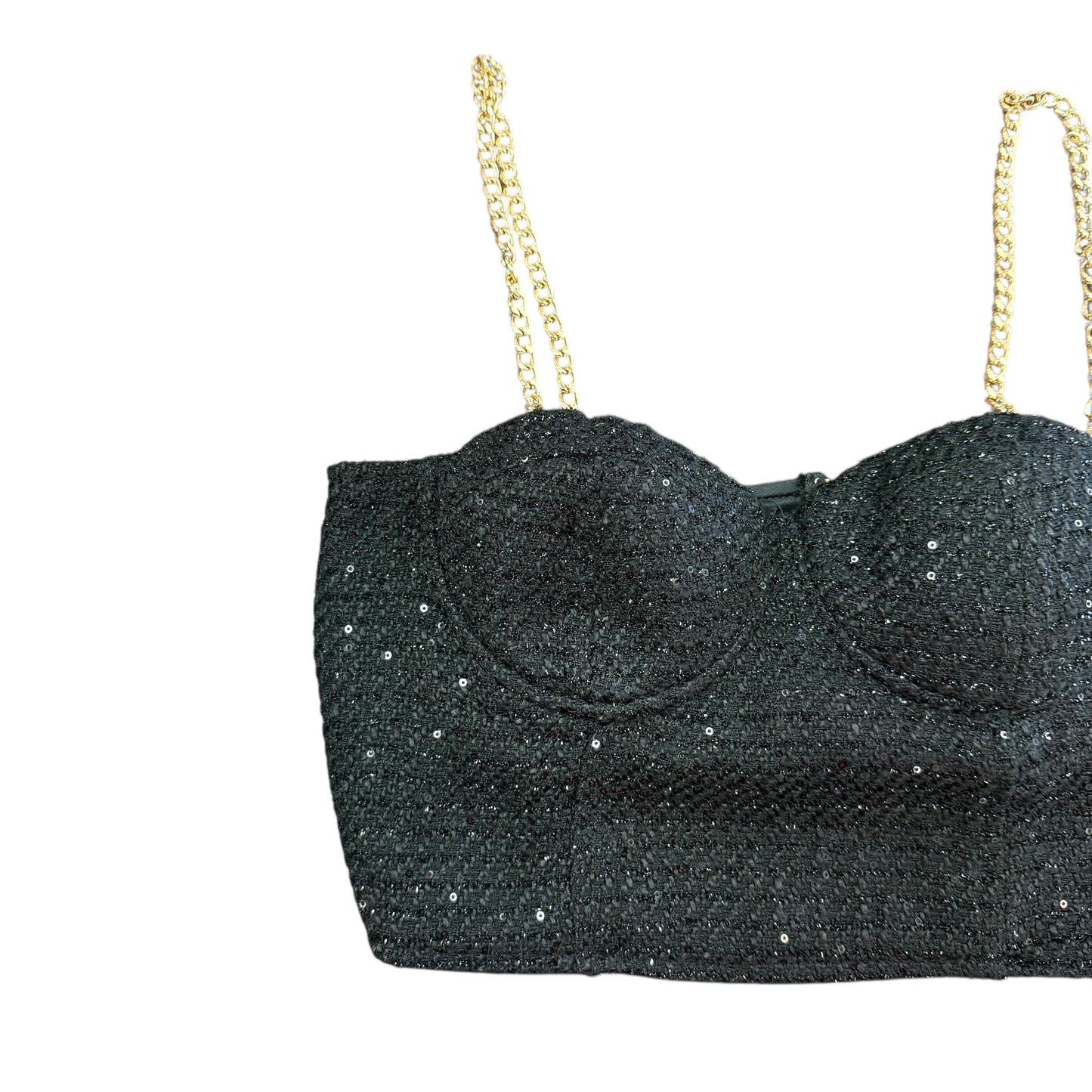 HEARTS ROB BLACK TWEED CROP TOP 233 LARGE