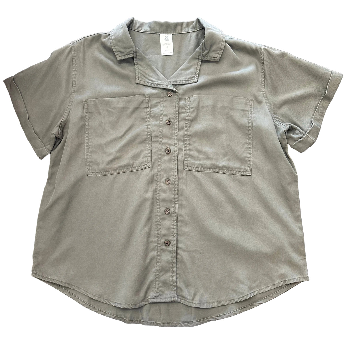 MEMBERS MARK GREEN BUTTON UP BLOUSE NWT 280 MEDIUM