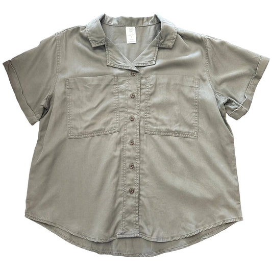 MEMBERS MARK GREEN BUTTON UP BLOUSE NWT 280 MEDIUM