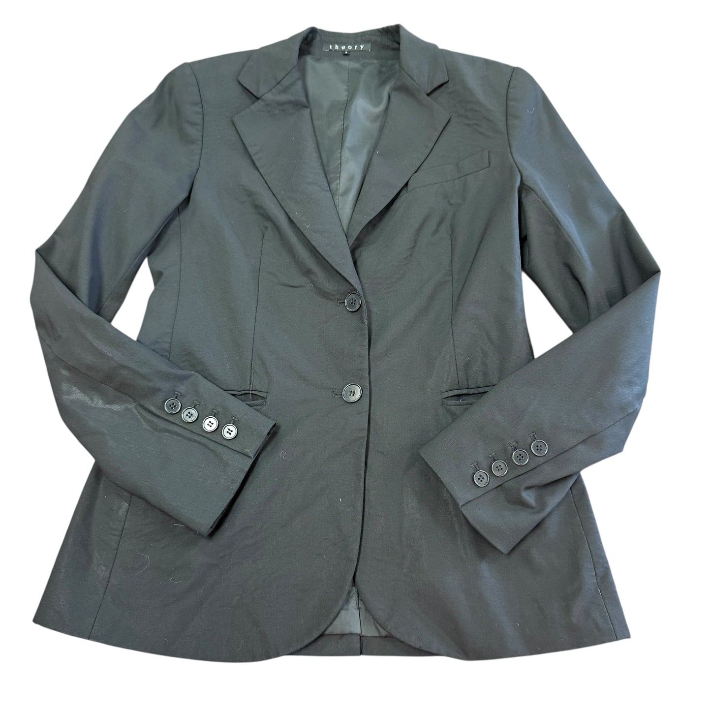 THEORY BLACK BLAZER 100 SZ 8