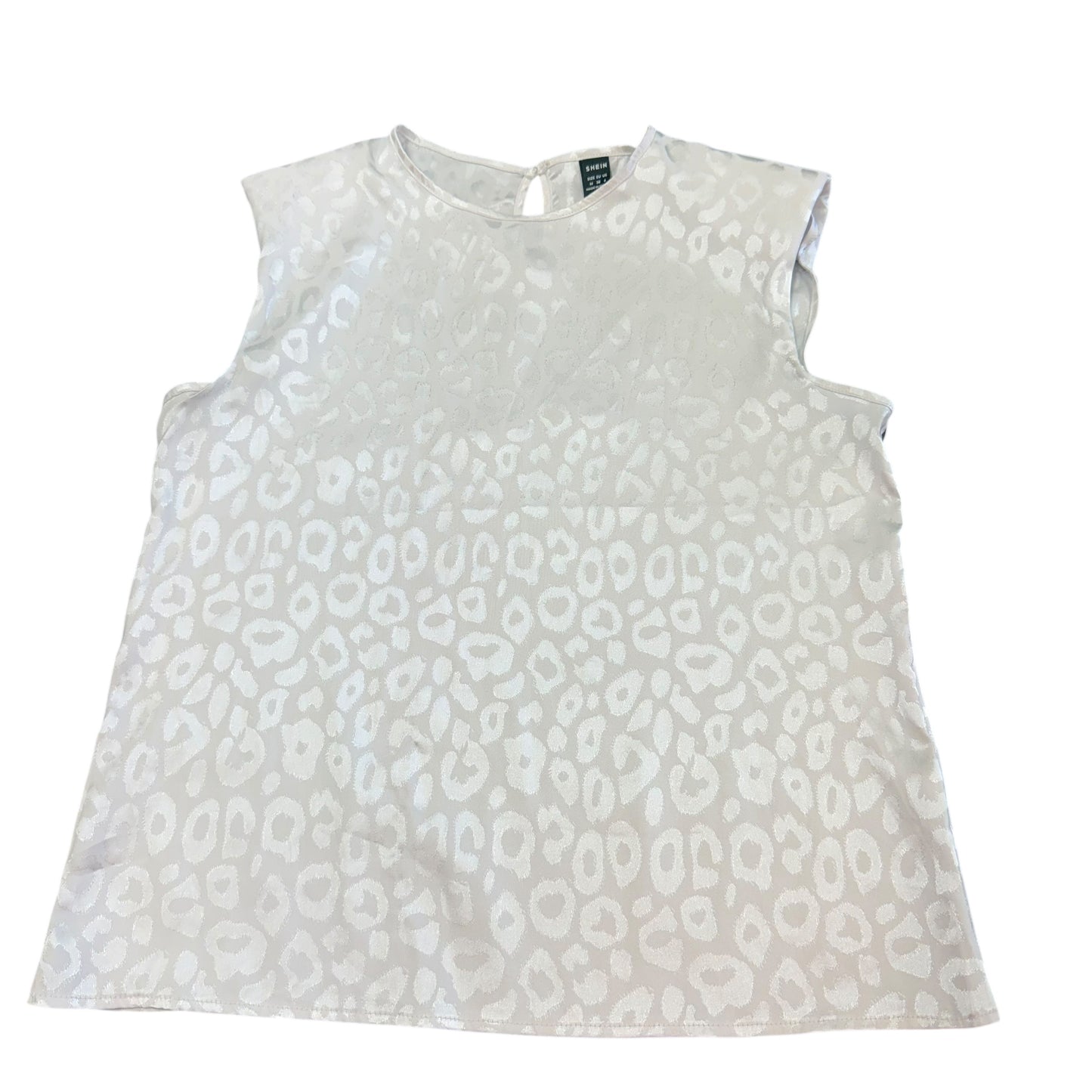 SHEIN WHITE ANIMAL PRINT BLOUSE 192 MEDIUM