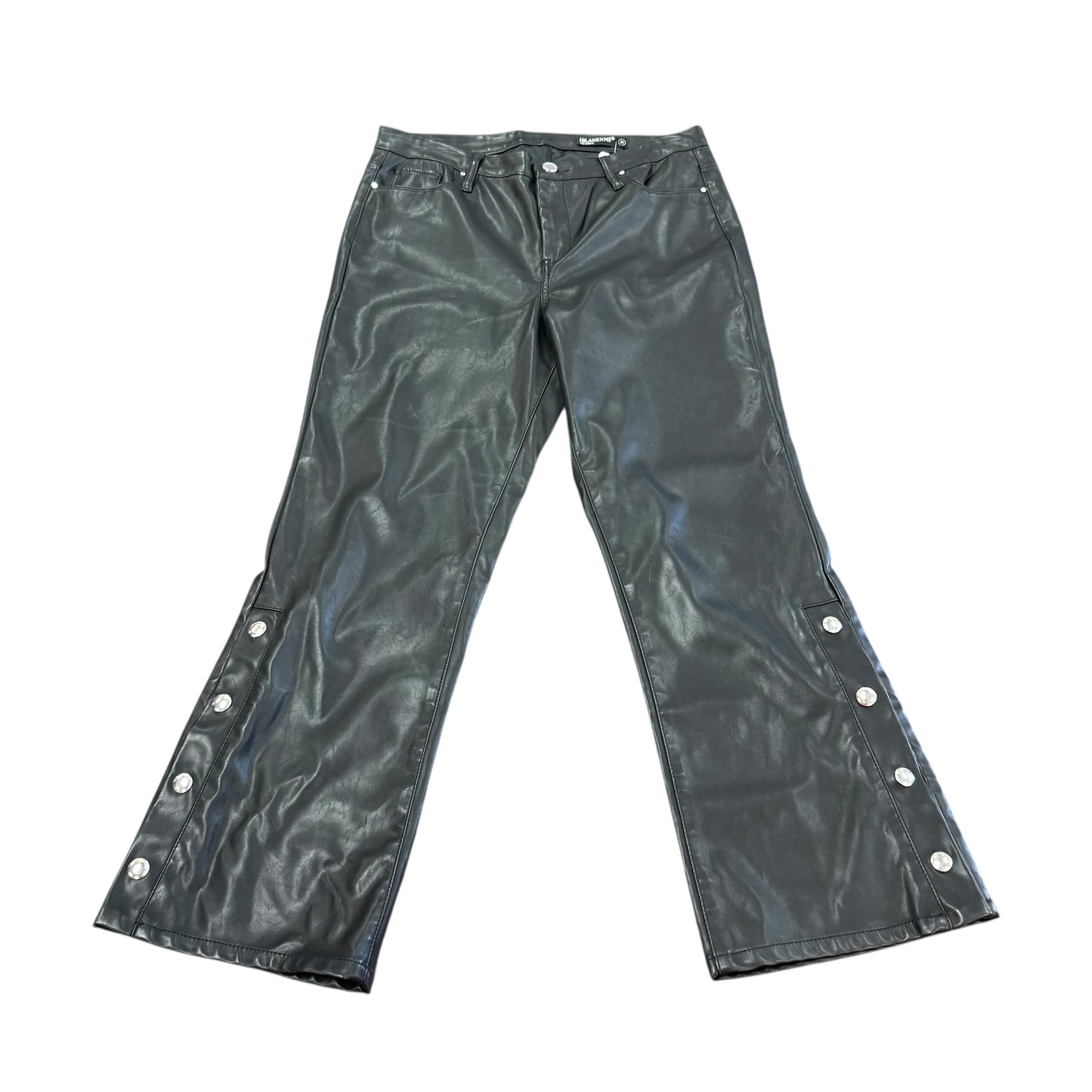 BLANKNYC FAUX LEATHER WIDE LEG ANKLE PANTS 100 SZ 30