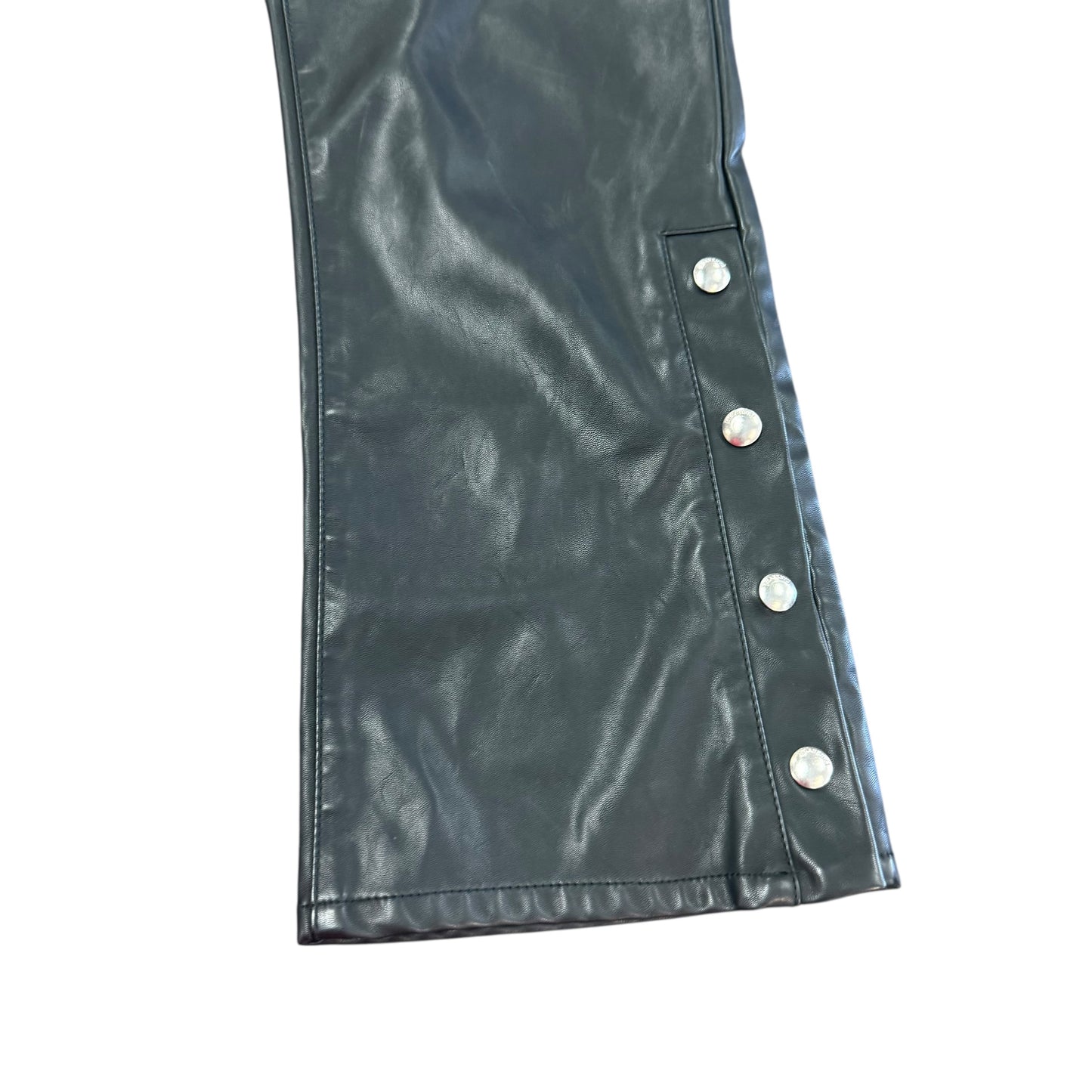 BLANKNYC FAUX LEATHER WIDE LEG ANKLE PANTS 100 SZ 30