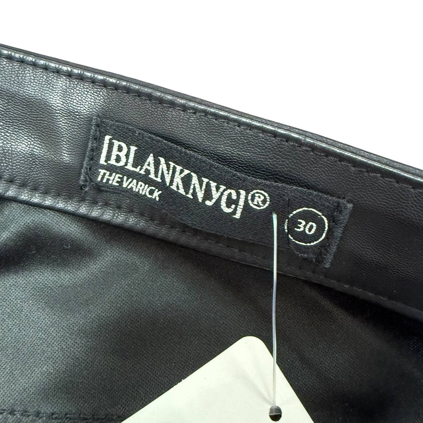 BLANKNYC FAUX LEATHER WIDE LEG ANKLE PANTS 100 SZ 30