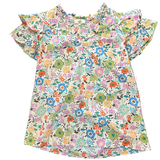 ENTRO WHITE FLORAL BLOUSE 100 SMALL