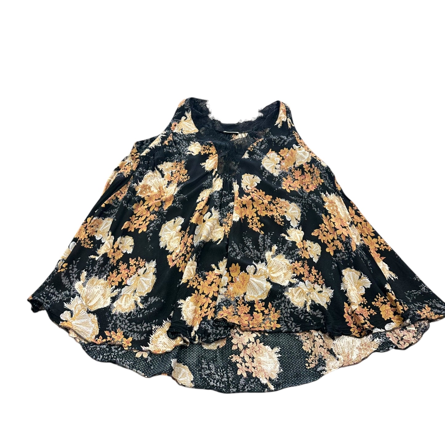 FREE PEOPLE INTIMATELY BLACK FLORAL TUNIC 228 SMALL