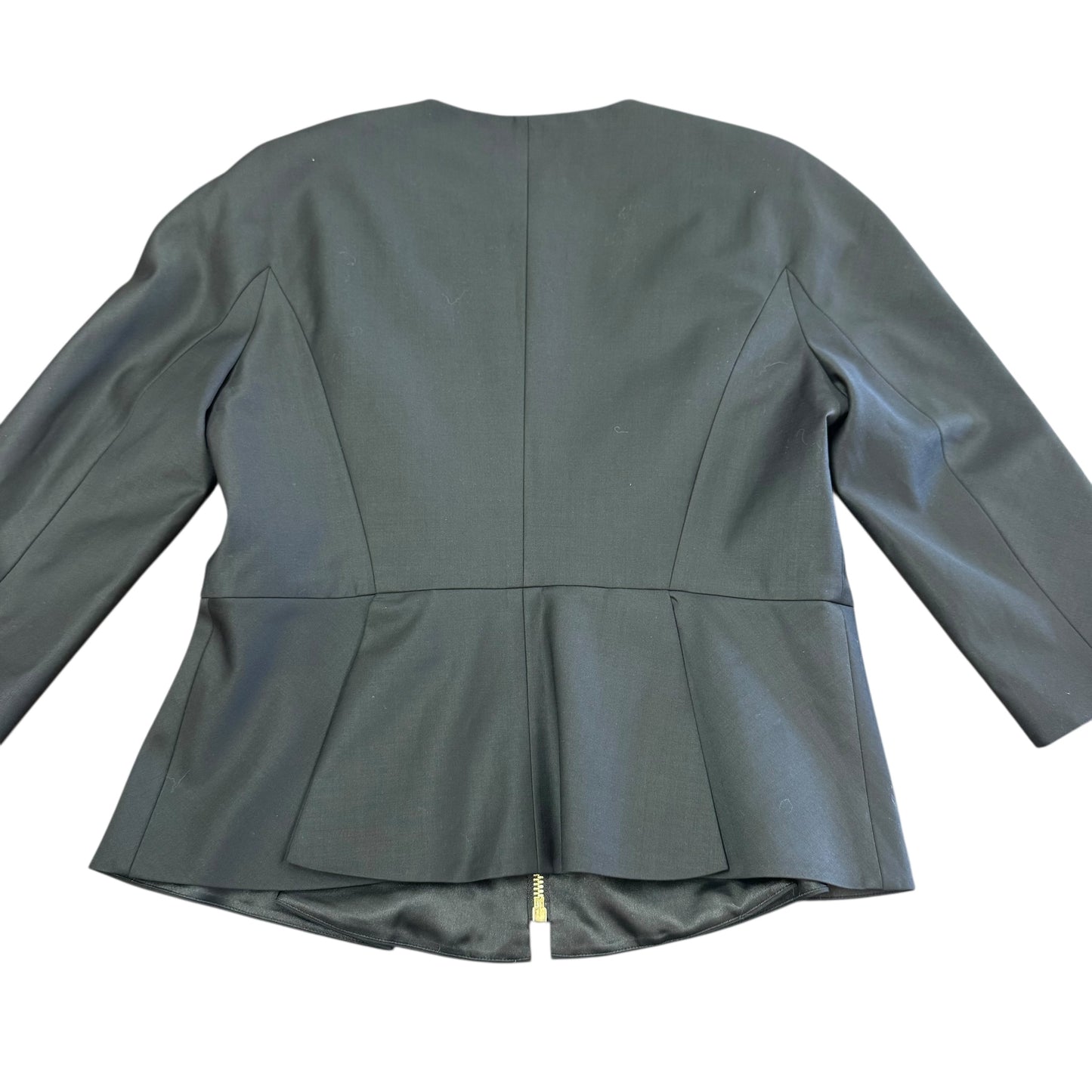TED BAKER BLACK BLAZER WOOL BLEND 3/4 SLEEVE 100 LARGE