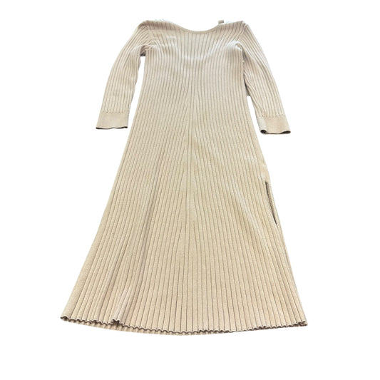 WAYF BROWN RIBBED SWEATER DRESS 233 LARGE