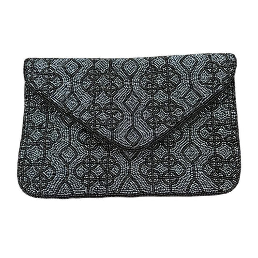 GLASS BEADED BAG LIKE NEW BLACK CLUTCH
