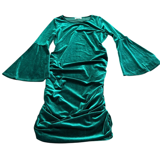 MATERNITY THE BUMP GREEN VELVET DRESS 100 XL
