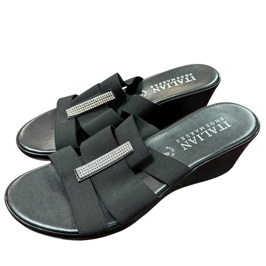 ITALIAN SHOEMAKER BLACK SANDALS 219 NEW SZ 10