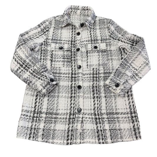 BLACK WHITE SHIMMER TWEED SHACKET 39 MEDIUM NWOT