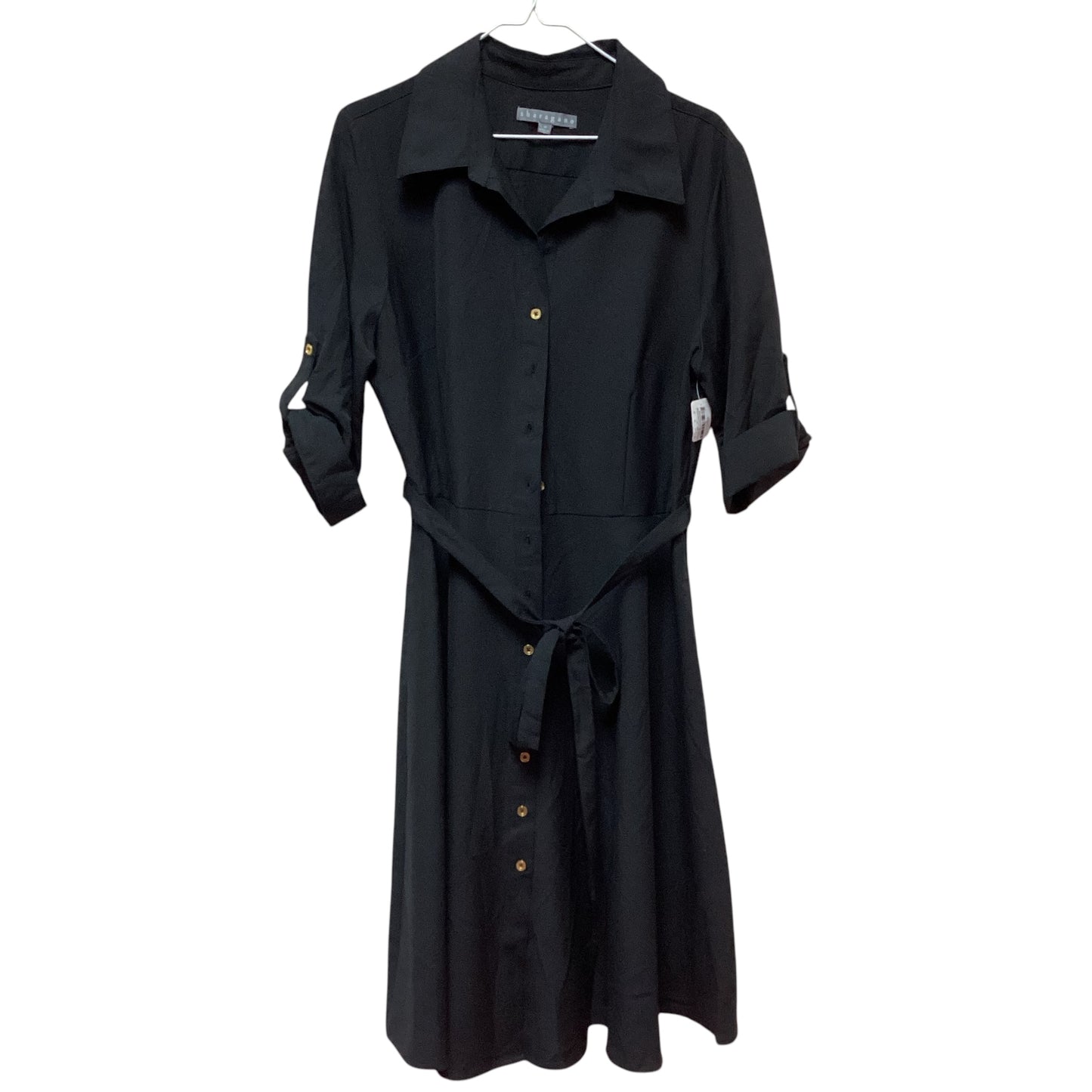 SHARAGANO BLACK GOLD BUTTON UP DRESS - 14 - 152