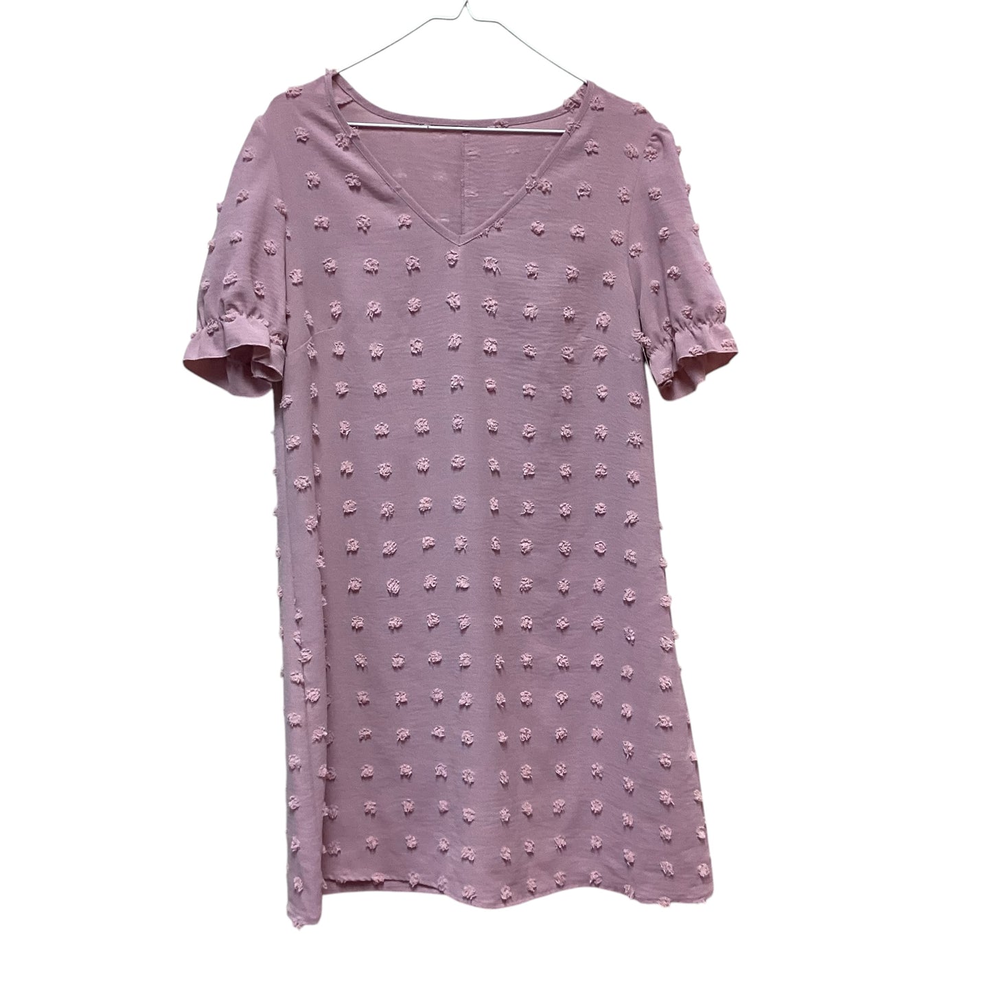 PINK FUZZY DOT SHIFT DRESS - S/M - 181