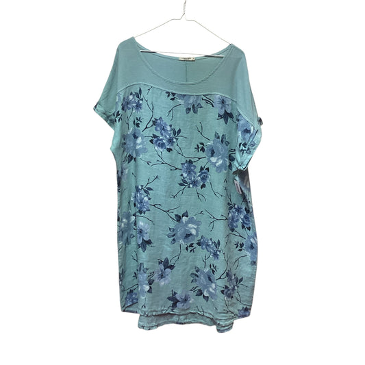 LUNGO L'ARNO BLUE FLORAL SHIFT DRESS - 1X - 152