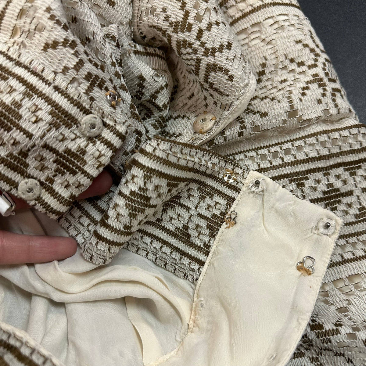MARGARETS BEIGE TAUPE SKIRT SET VINTAGE 84 XS/S