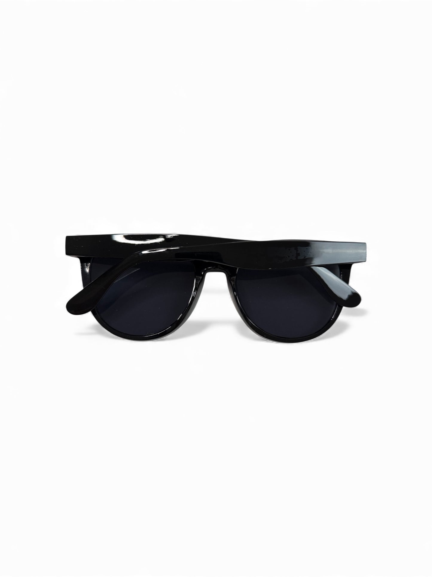BLACK ROUND SUNGLASSES BLACK LENSES NEW