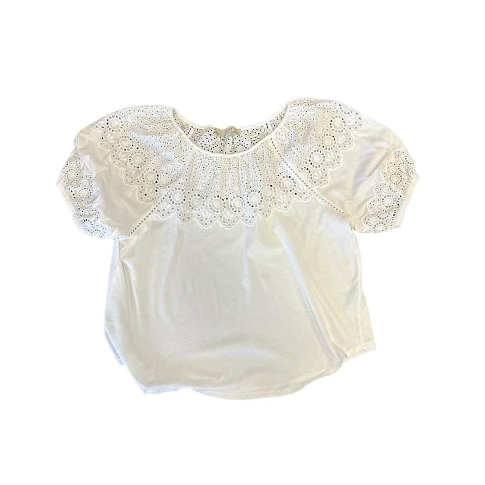 LOFT WHITE EYELET TOP – 14 MEDIUM