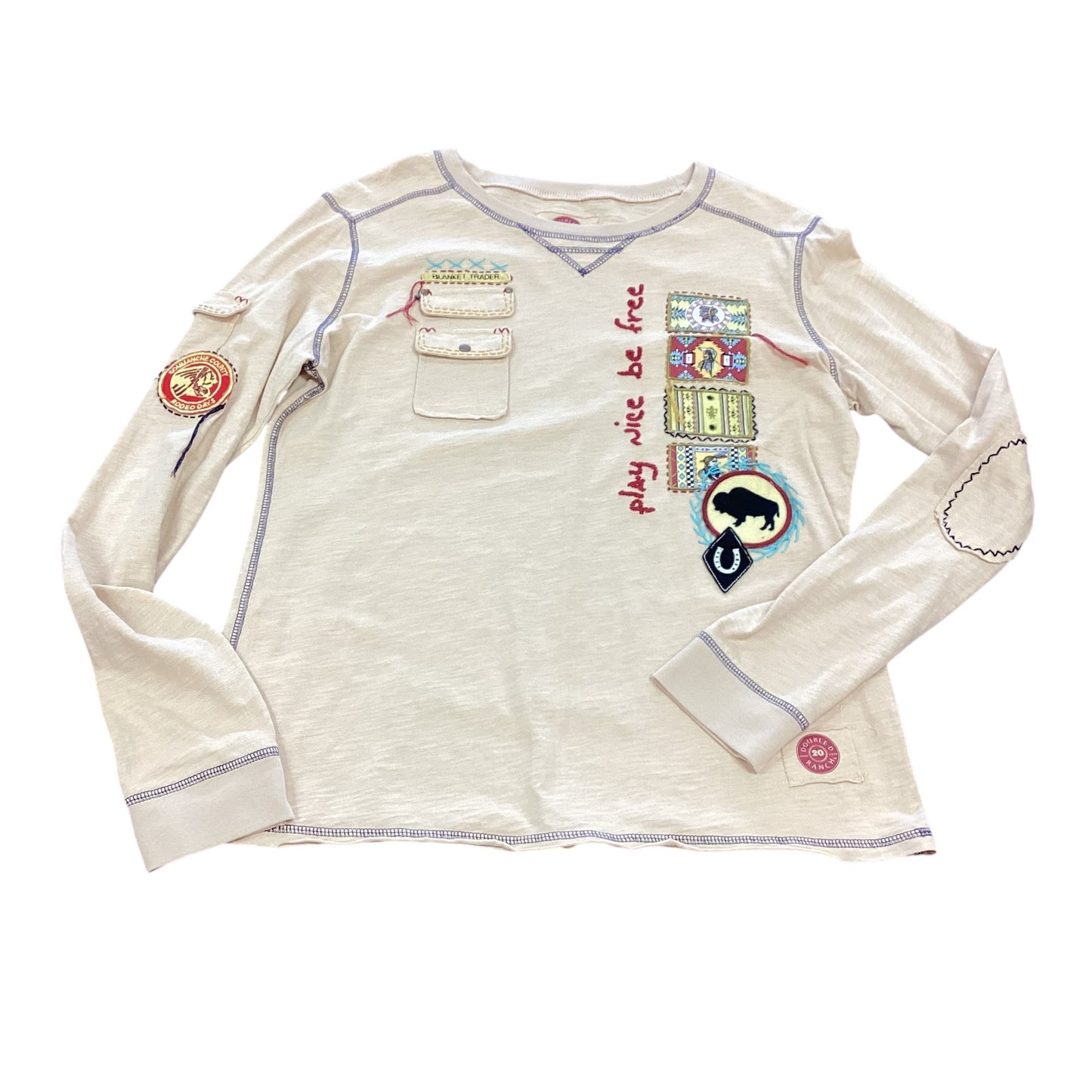 DOUBLE D RANCH YELLOW LONG SLEEVE EMBROIDERED TOP 100 XL