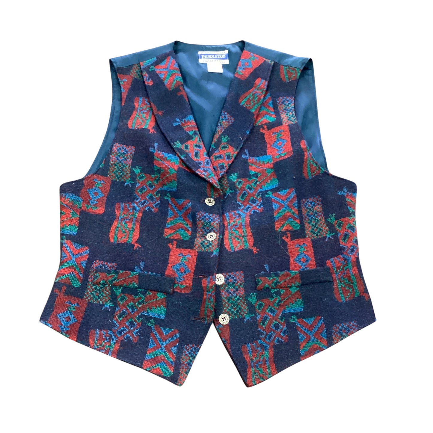 PENDLETON 100% WOOL NAVY VEST NWT $116 100 SZ 10