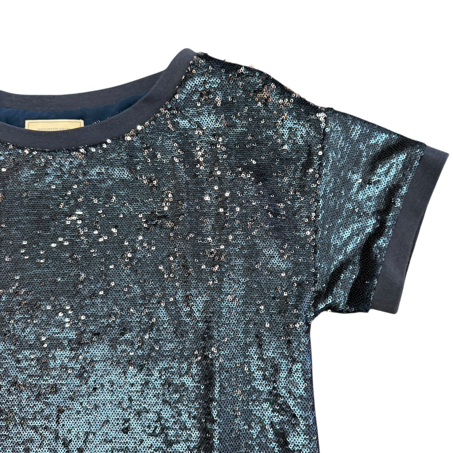 MOULINETE SOEURS ANTHROPOLOGIE NAVY BLUE SEQUINS DRESS 100 SMALL