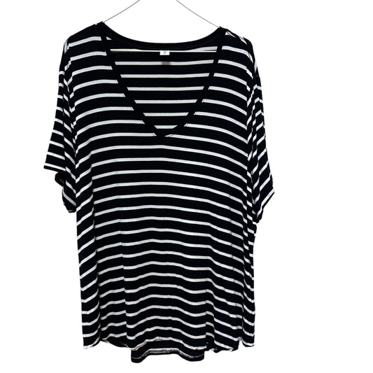 OLD NAVY LUXE BLACK WHITE STRIPED TOP  XXL