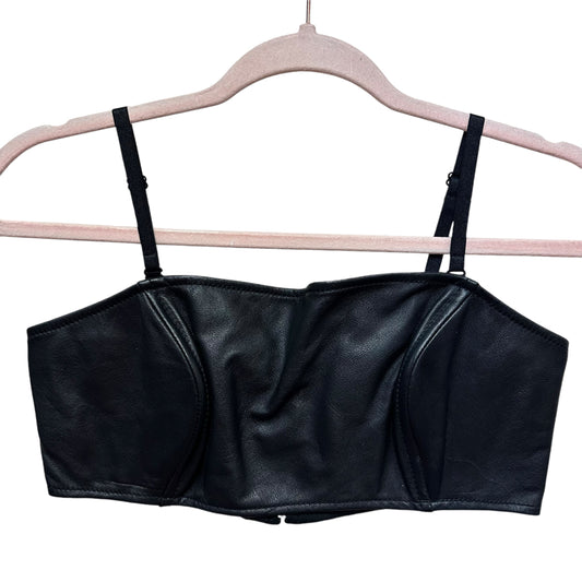 WILSON LEATHER BLACK BRALETTE  MEDIUM