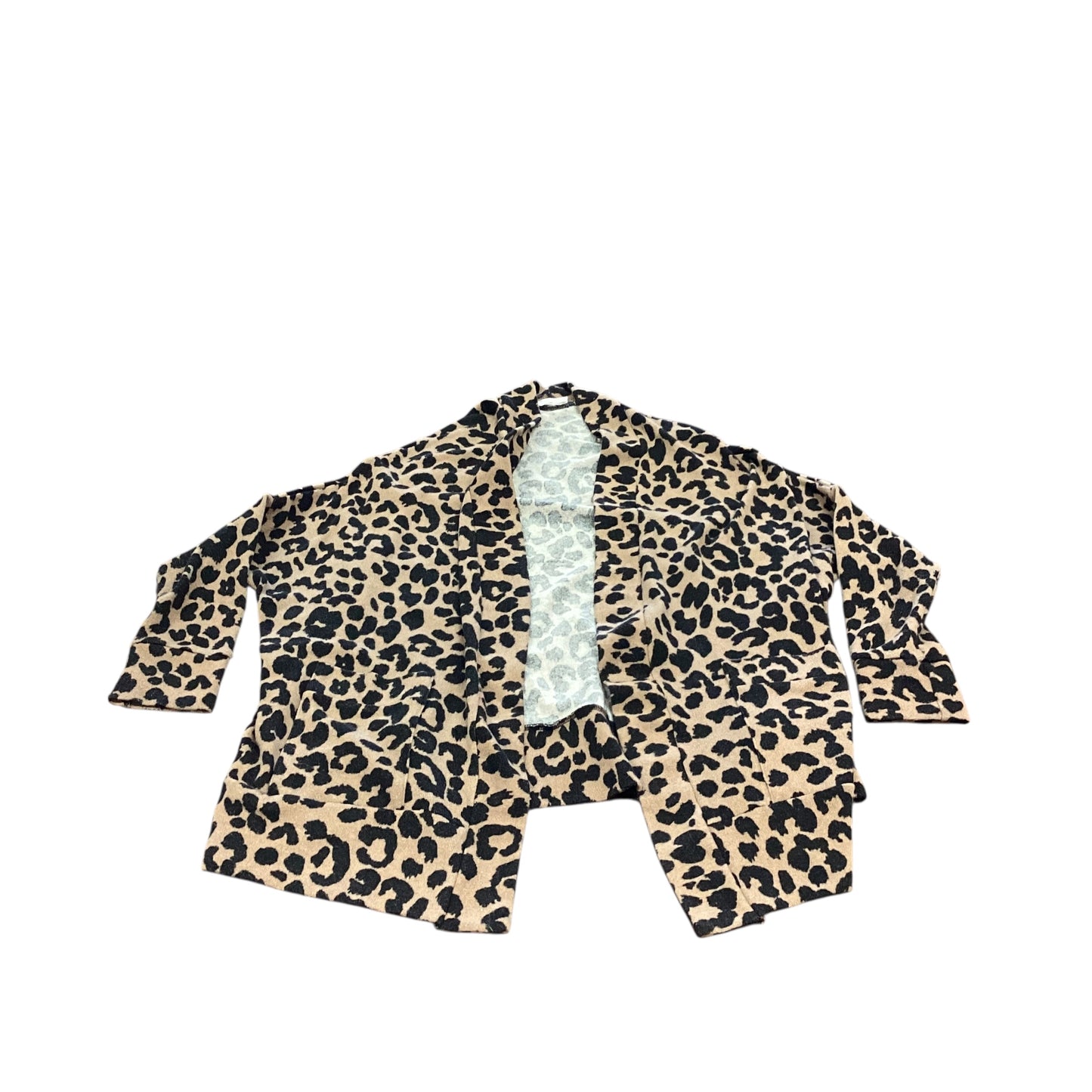 PEACH LOVE CALIFORNIA ANIMAL PRINT OPEN CARDIGAN ONE SIZE