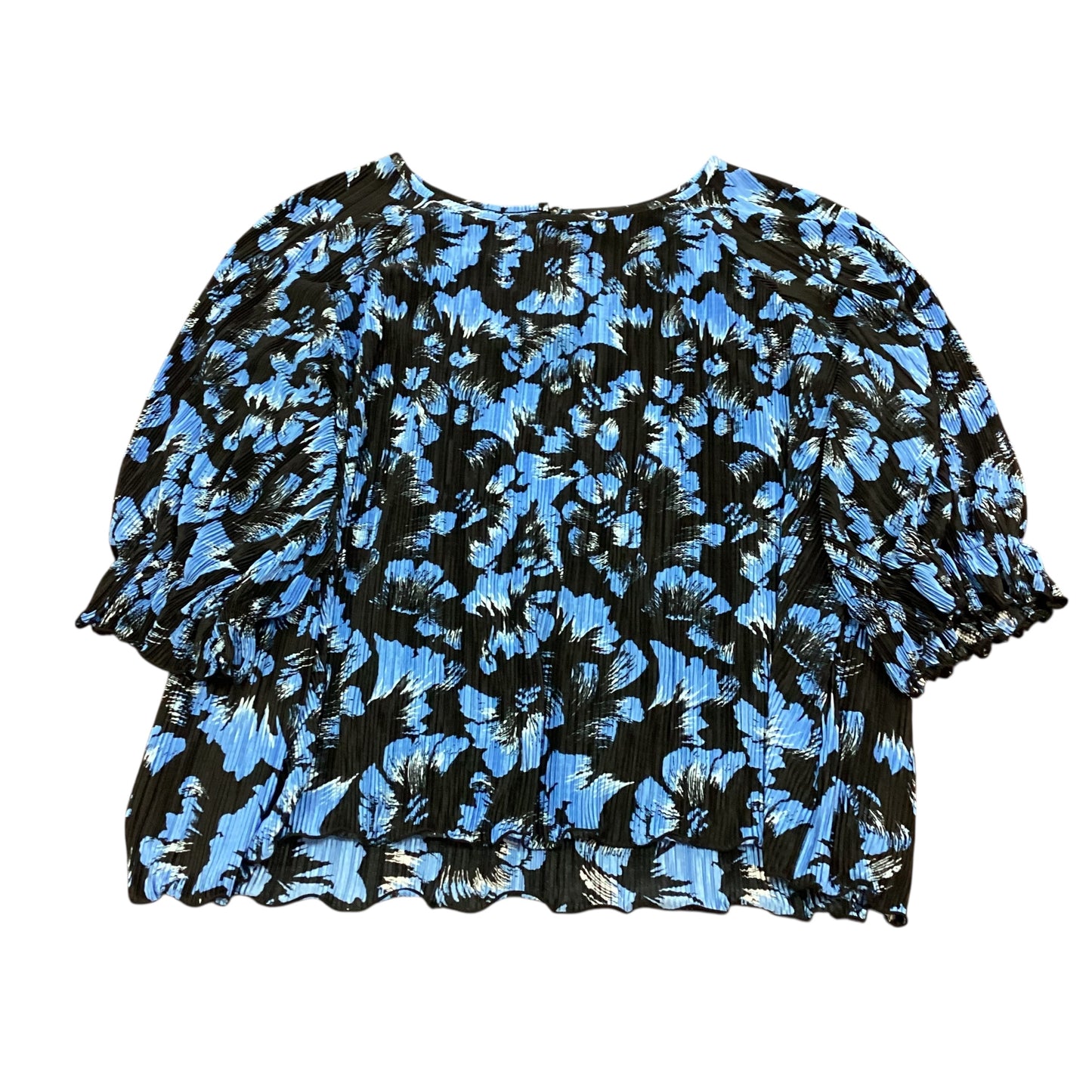 HALOGEN BLACK FLORAL BLOUSE 132 2X