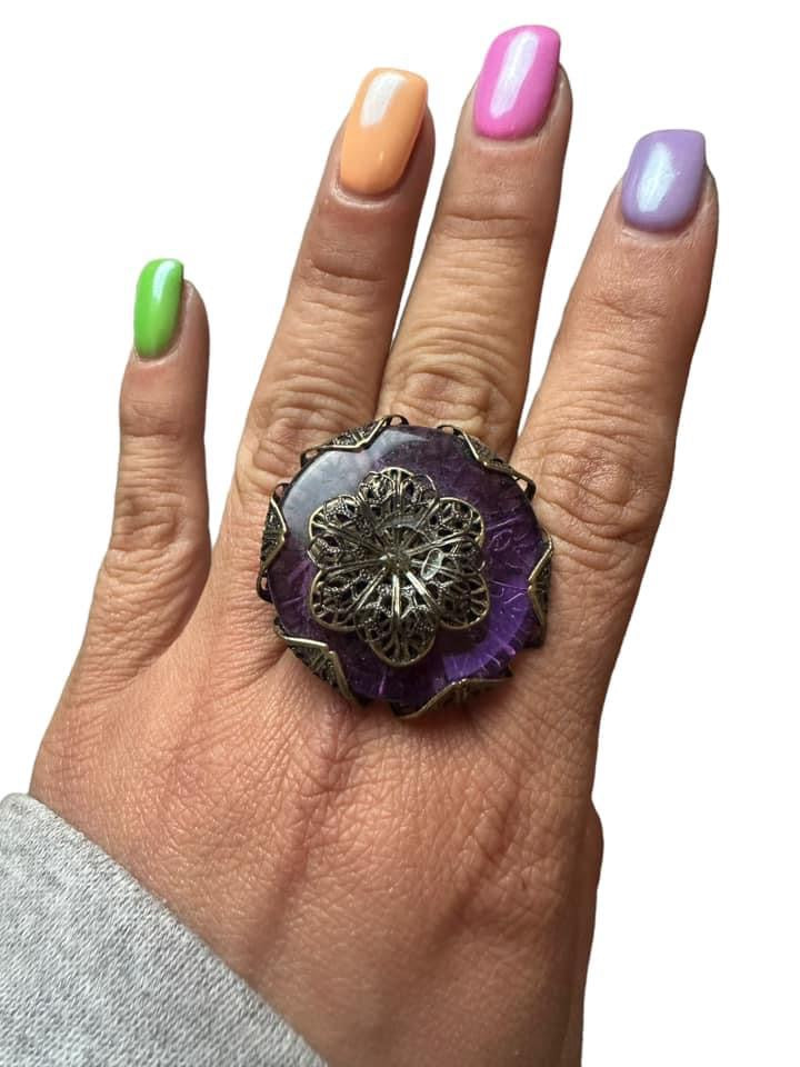 PURPLE STRETCHY RING  -100 STRETCHY