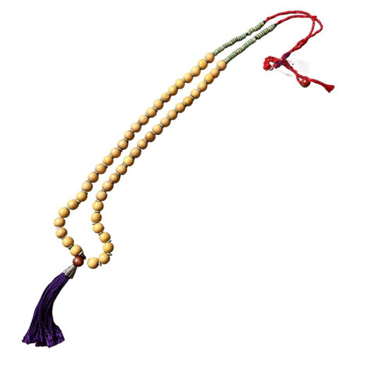 BEADED NECKLACE W PURPLE TASSEL - 38