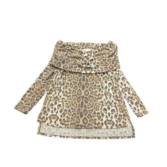 FANTASTIC FAWN ANIMAL PRINT OFF SHOULDER SWEATER 114 MEDIUM