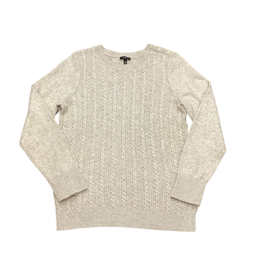 TALBOTS GRAY SILVER CABLEKNIT SWEATER 11 MEDIUM