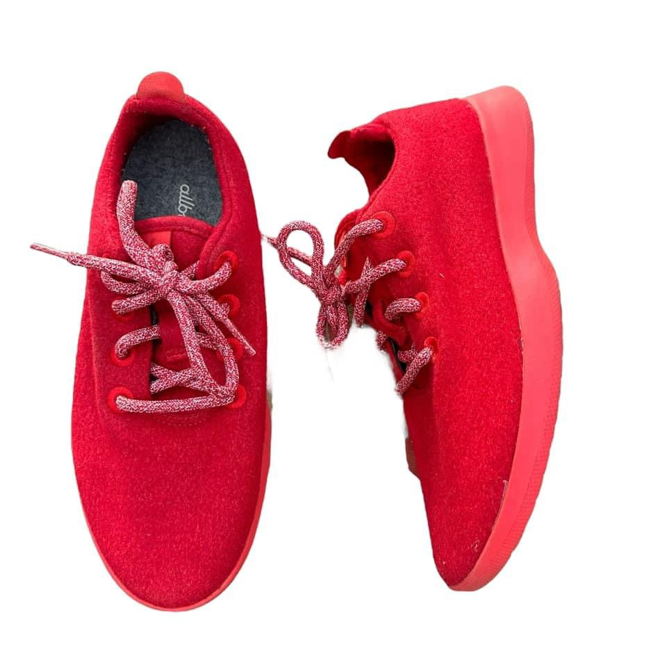 ALLBIRDS RED LACE UP - 126  EUC SZ 8