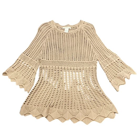 REQUIREMENTS TAN CROCHET SWEATER 189 MEDIUM