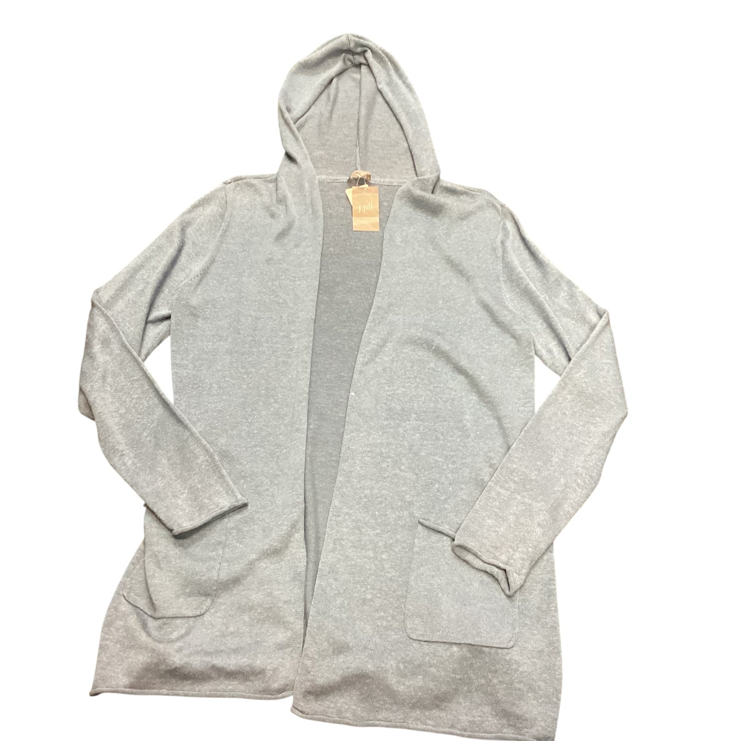 J JILL BLUE HOODED CARDIGAN 100 NWT $89 MEDIUM