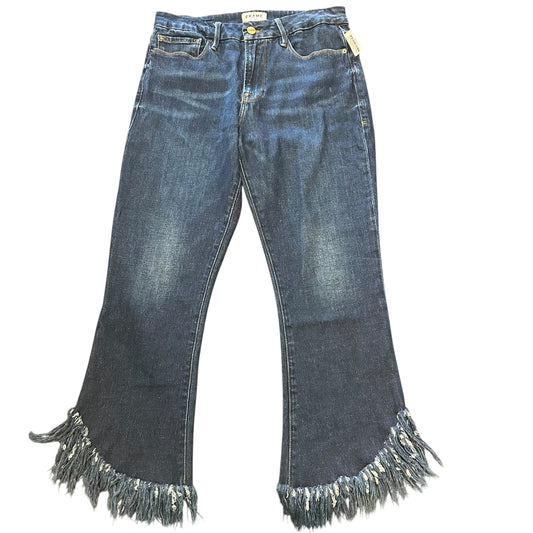 FRAME BLUE DENIM JEANS CROPPED WIDE LEG 87 10/30