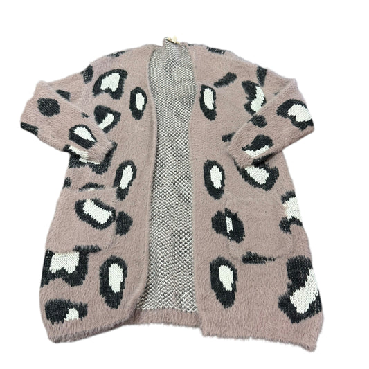 BIBI SOFT FUZZY OPEN FRONT LEOPARD PRINT CARDIGAN 100 LARGE